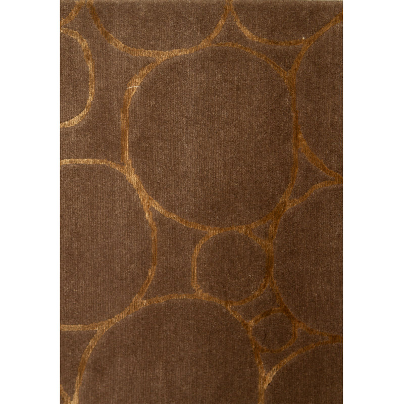 Wool Polka Dots Area Rug in Brown
