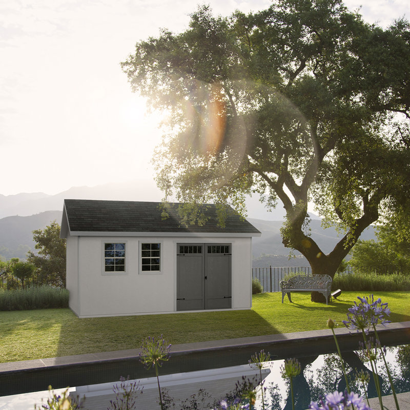 Scarsdale 10' x 16' White and Gray Wooden Storage Shed