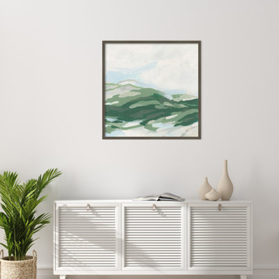 Emerald Foothills II by June Erica Vess Wood Framed Wall Art Print