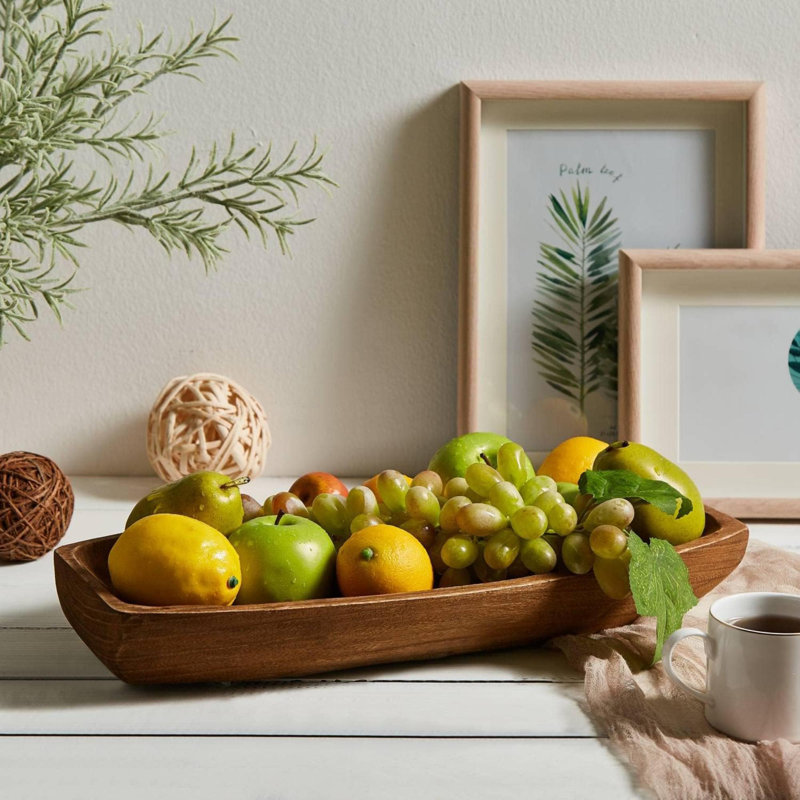 Bol à pâte en bois, bols en bois sculptés à la main pour la décoration Bols à pâte en bois rustique