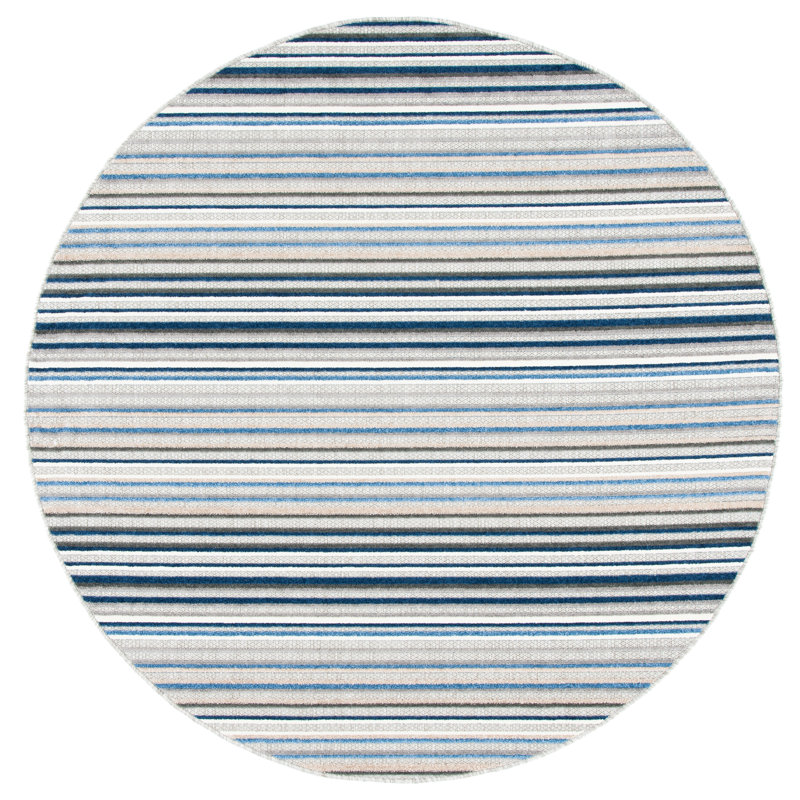 Tapis à rayures Cabana Performance, Rond 3 pi