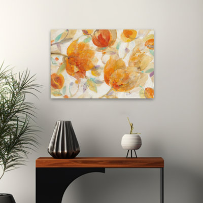 Spring Glory - floral contemporain, orange vif