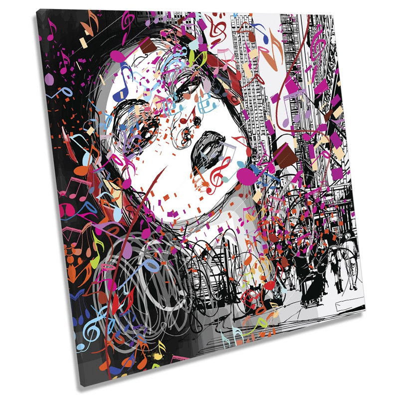 Woman Music New York - Wrapped Canvas Print, 60cm H x 60cm W x 2cm D