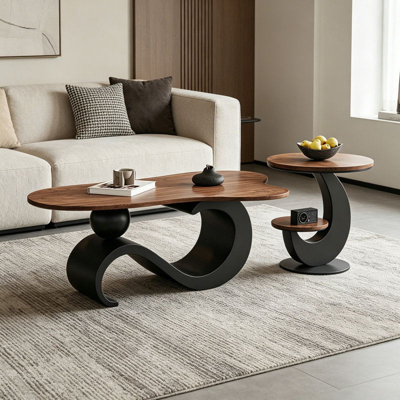 Table basse Modern Modern, 17.71" H x 39.37" L x 23.62" W, Black