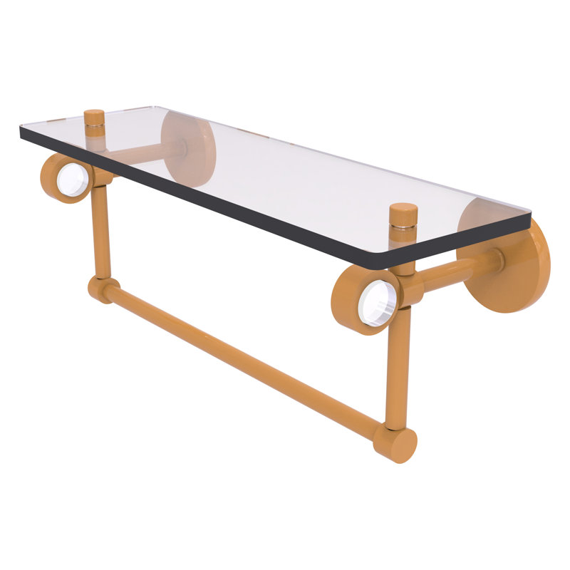 Tablette flottante avec barre à serviettes Clearview, H 6,2 po x l 16 po x P 5,65 po, Jaune doré