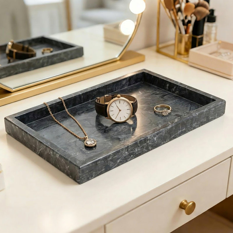 Plateau de meuble-lavabo moderne en marbre gris