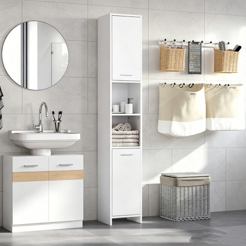 MDF / Particle Board Freestanding Linen Cabinet