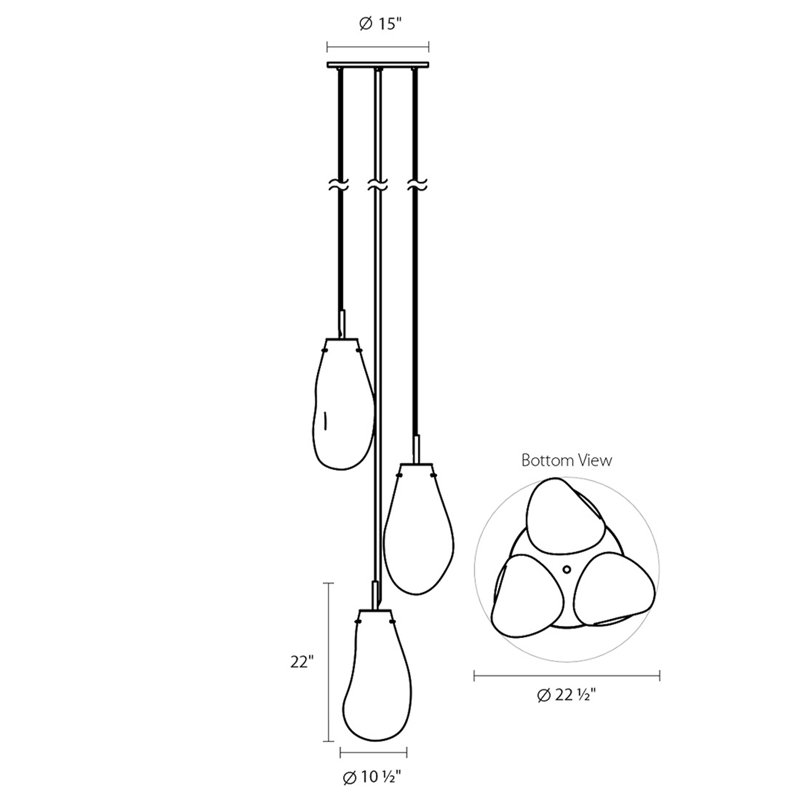 Liquid 3 - Light Pendant, Clear, 22" H x 22.5" W x 22.5" D