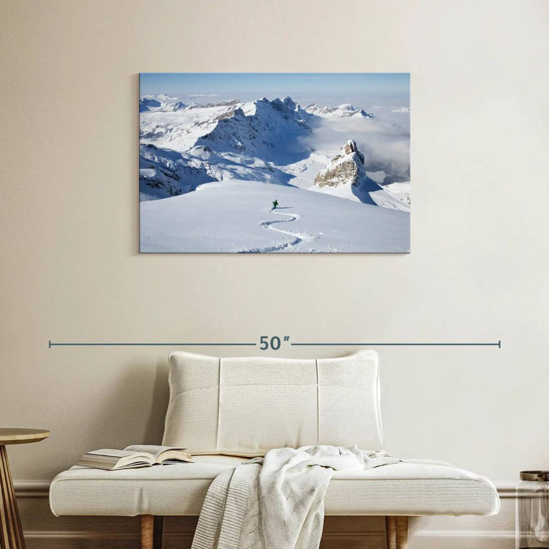 Sirci, skieur dans la poudreuse, H 24 po x l 36 po