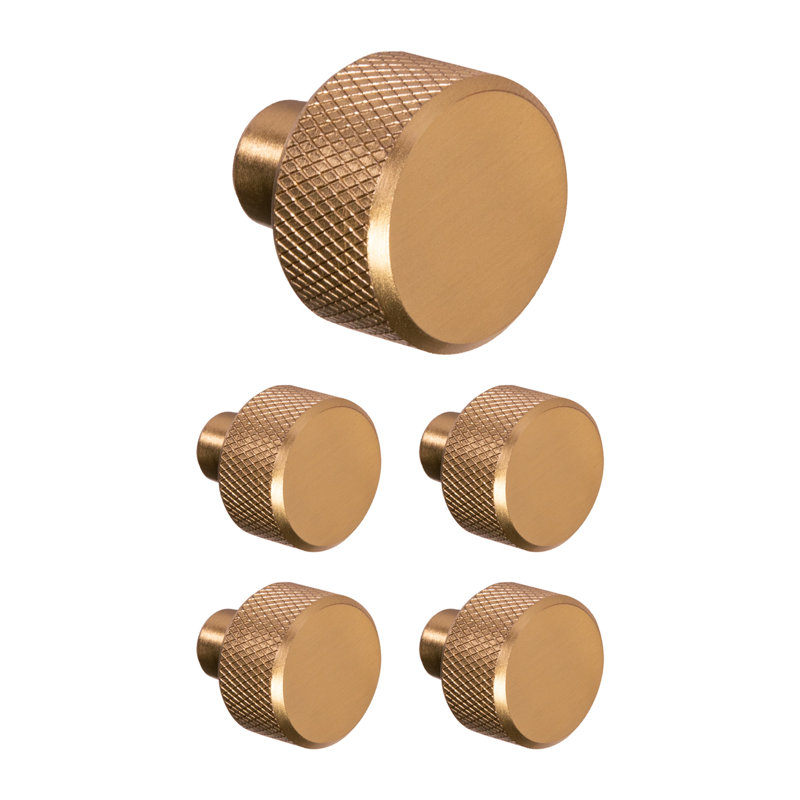 Porter Satin Gold Round Cabinet Knob 5-Pack
