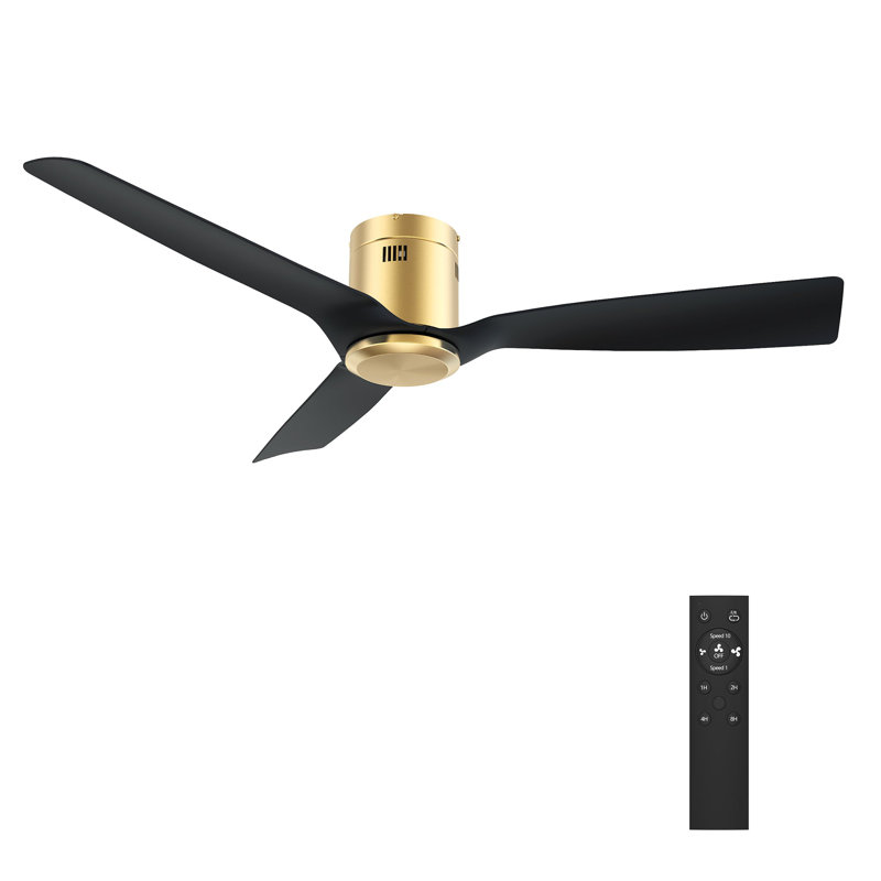 Ventilateur de plafond 52 po avec télécommande Skara, Doré, Noir, 250 tr / min
