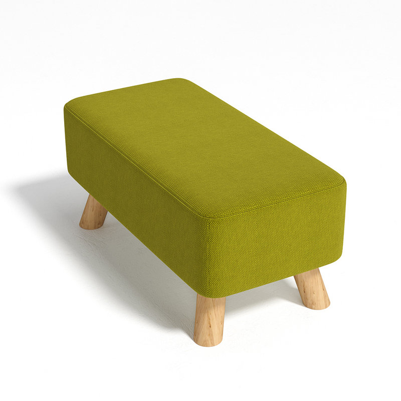 Arturo 57cm Wide Rectangle Solid Colour Footstool Ottoman, Green