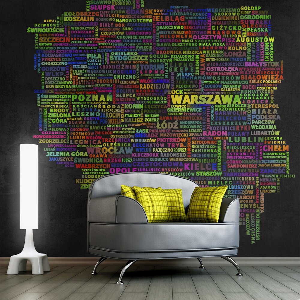 Tapete The Map of Poland 2,31 m x 300 cm