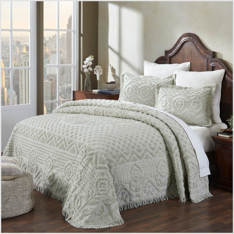 Sage Serenity 100% Cotton Full Bedspread Set