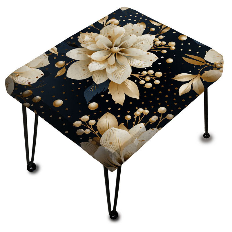 Victorian Elegance Polka Dots Pattern III - Polka Dots Rectangle Ottoman
