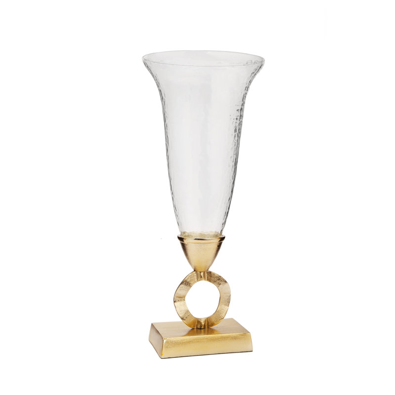 Vase de table en verre blanc 18 po intérieur / extérieur