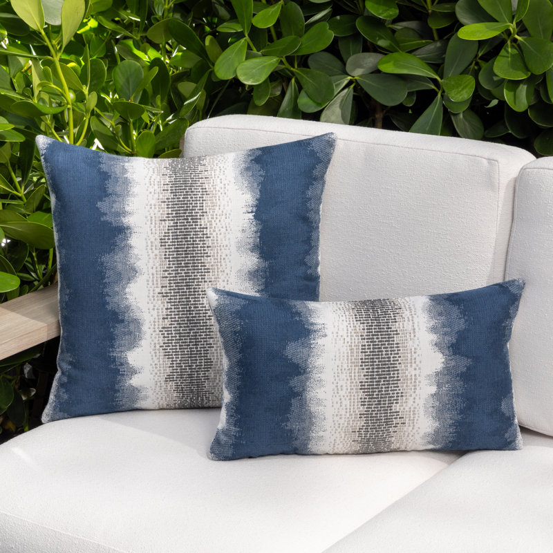 Resilience Sunbrella® Throw Square Indoor/Outdoor Pillow Cover & Insert by Elaine Smith, 20"H X 20"W, Indigo