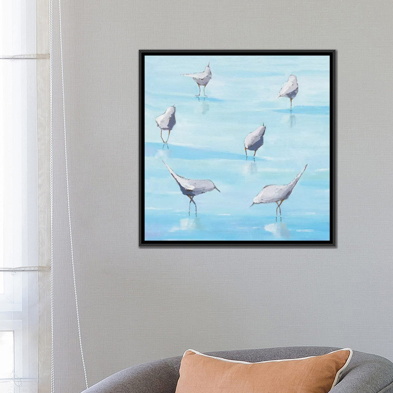 «By the Water's Edge» par Phyllis Adams, reproduction sur toile tendue sur toile tendue sur châssis, Toile avec cadre noir
