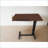 Walnut Height Adjustable Overbed Coffee Table, Mobile Rolling Stand with Safe Rounded Corners
