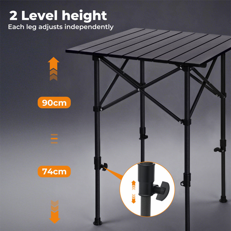 Rectangular Outdoor Camping Table , 52cm cm W 52cm cm D, 90cm H x 70cm W x 70cm D