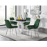 Scottsmoor Modern High Gloss Halo 4 Seater Dining Table Set with Luxury Velvet Dining Chairs
