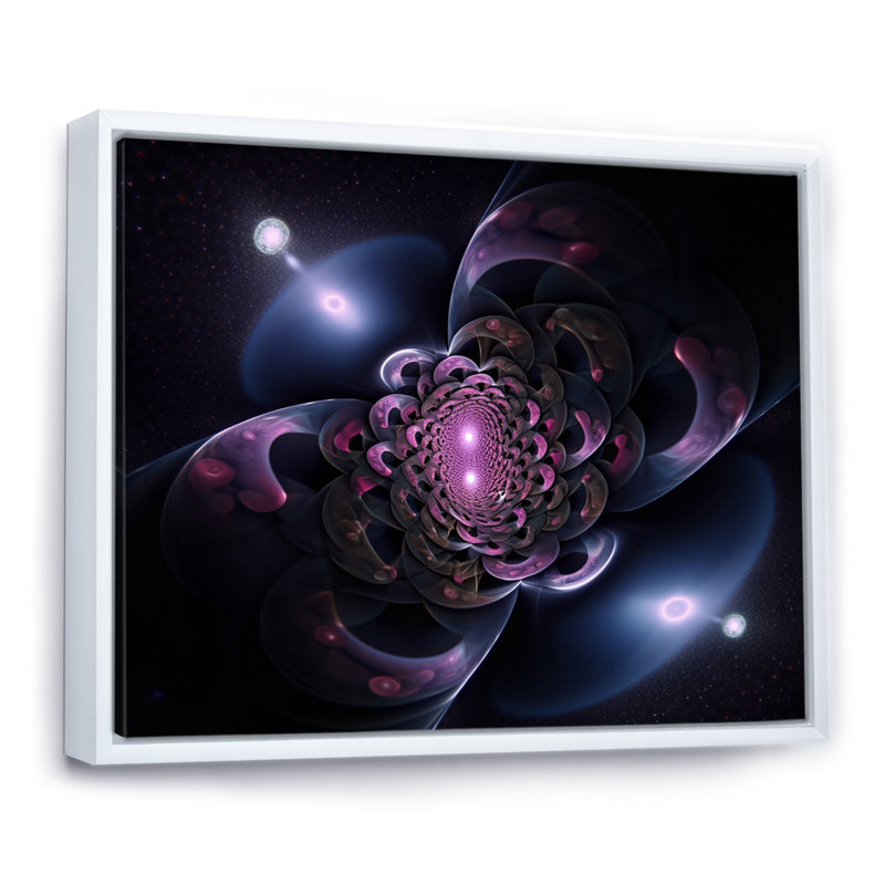 Impression 3D sur toile Quantum Fractal Infinity Futuristic 3D, Cadre flottant blanc, H 16 po x l 32 po x P 1 po
