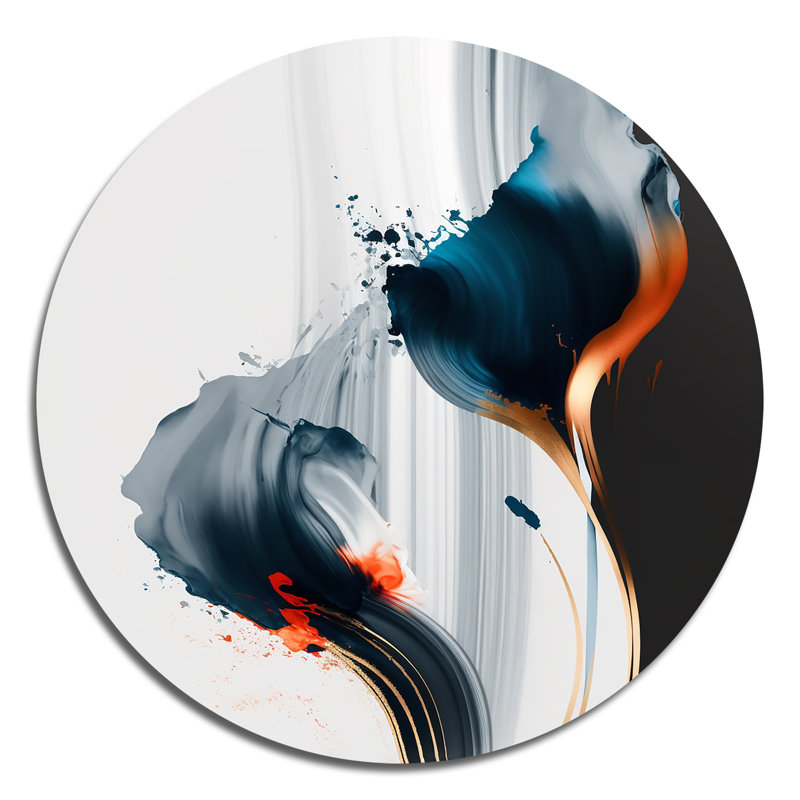 Fleurs abstraites de tulipes I - art mural rond floral abstrait en métal, H 36 po x l 36 po x P 1 po