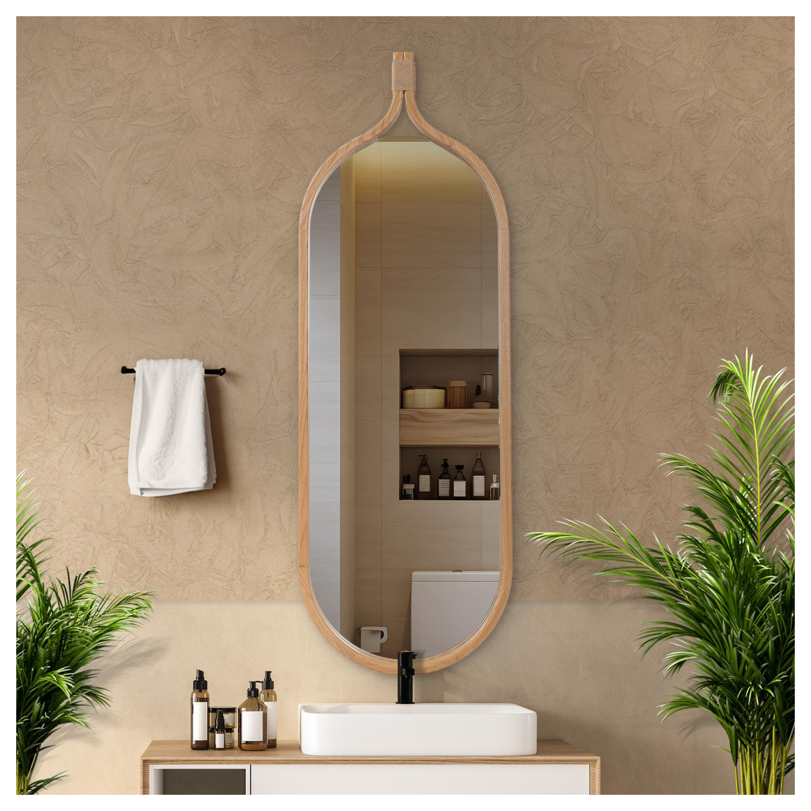 Ulah Round Mirror, 55.75" x 18.5", Oval