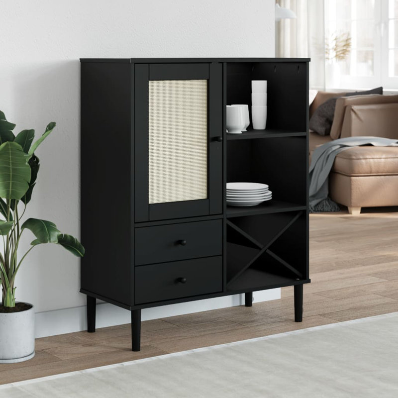 Nadar 1 - Door Rectangle Accent Cabinet, Black