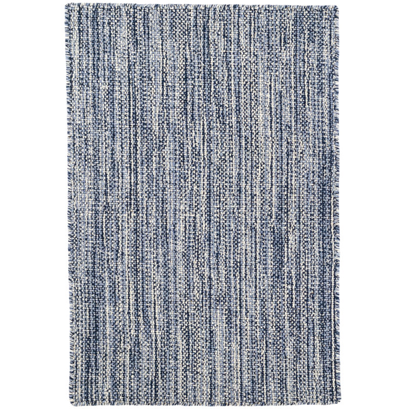 Bella Navy Handwoven Wool Rug, Rectangle 8'6" x 11'6"