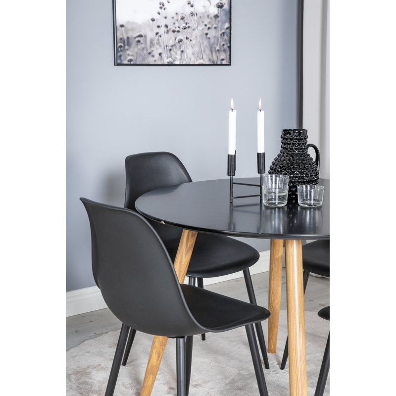 Huntingdon 4 - Person Dining Set, Black, Black