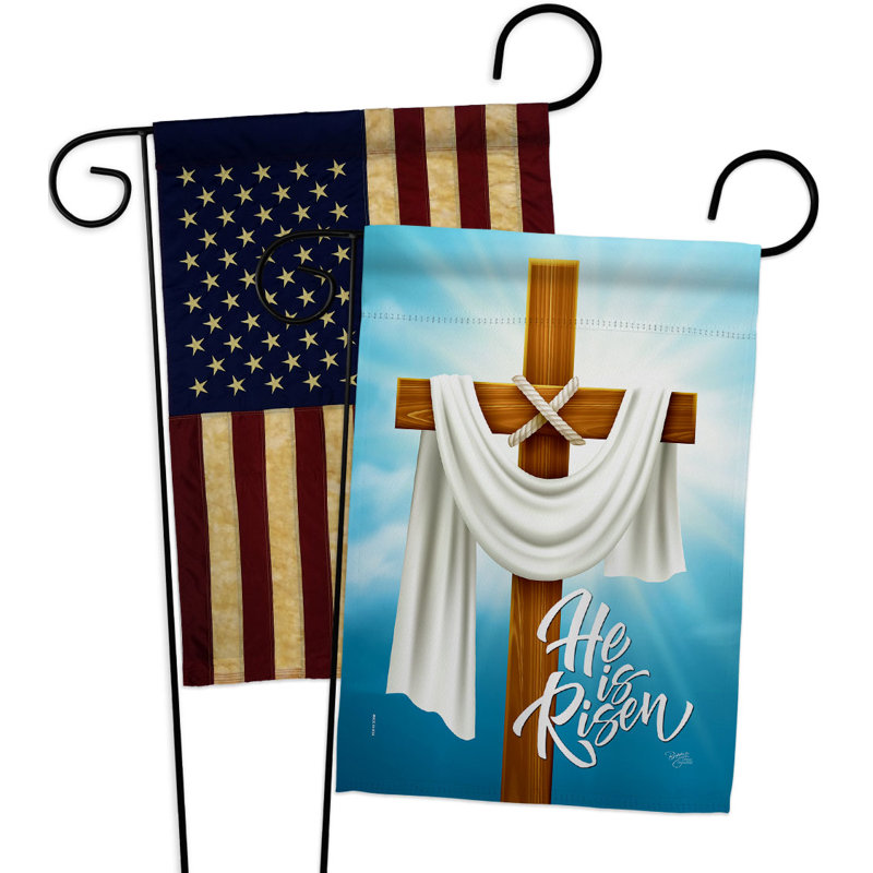 Drapeau de jardin en polyester 18,5 po x 13 po Risen