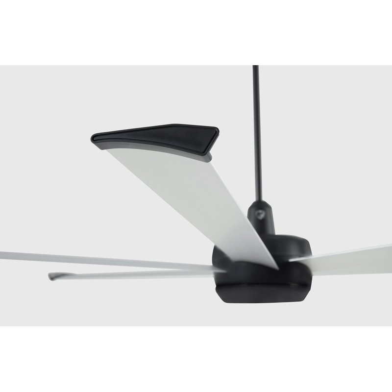 Turbo6 Smart Downrod Ceiling Fan, Brushed Silver, Anodized Aluminum
