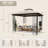 10 Ft. W x 10 Ft. D Steel Patio Gazebo with Double-Tier Roof, 4 Corner Shelves & Mosquito Netting