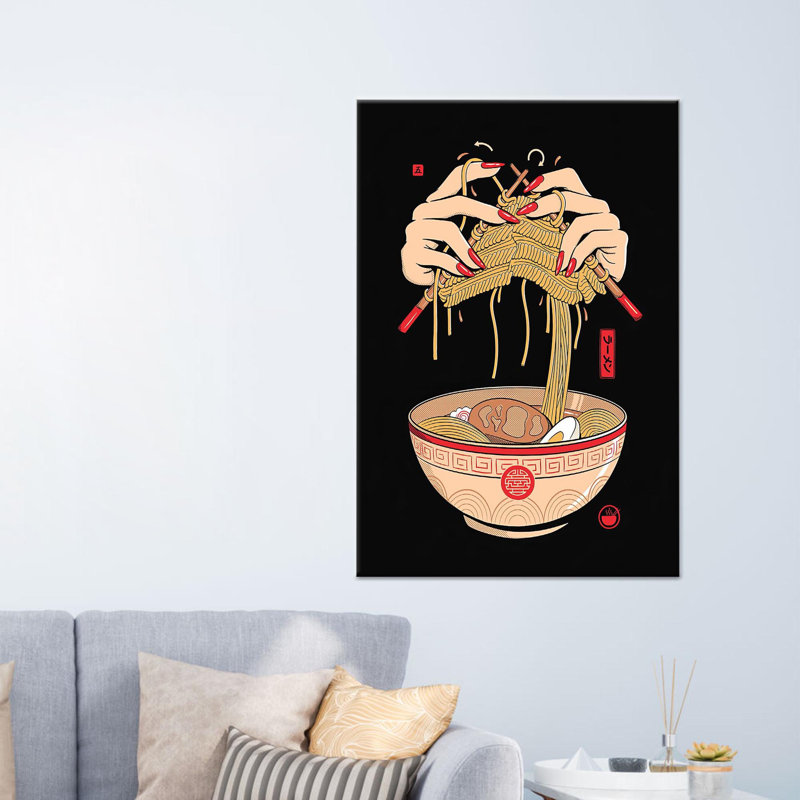 «Modern Noodle», reproduction d'art sur toile, art mural abstrait 1P, Hauteur : 78,7 pouces x Largeur : 55,1 pouces