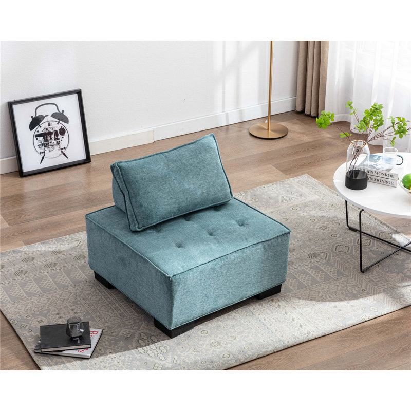 Repose-pieds de salon, Polyester sarcelle