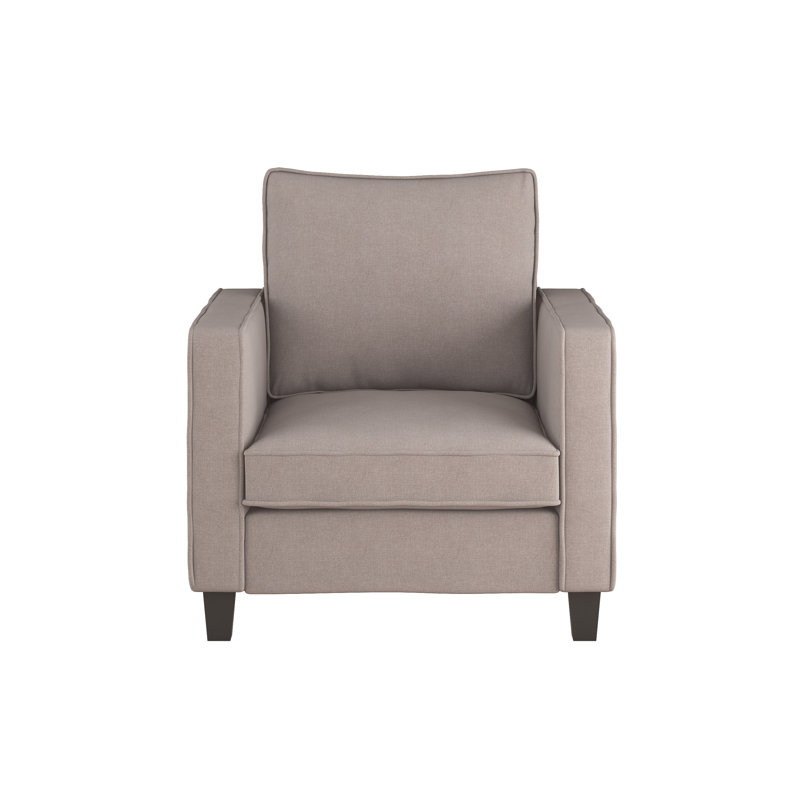 Upholstered Armchair, Taupe Polyester