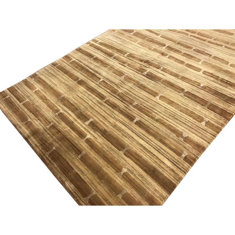 Himalayan Wool Striped Area Rug in Brown