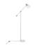 Lampe sur pied glamour de 185 cm avec base en marbre blanc et abat-jour en verre dépoli transparent