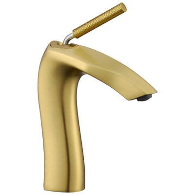 Bathroom Faucet In Brushed Gold, Single Hole, Corrosion And Tarnish Gold Basin Tap, Handle, , , Supply Lines