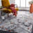 Carista Abstract Gray/Orange Area Rug-1174246940