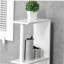 Grande armoire de rangement pour salle de bain, tour à linge autoportante avec 2 tablettes ouvertes et 2 armoires à portes
