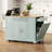 Fluted Kitchen Island With Trash Can Storage Cabinet, Power Outlet, Internal Storage Rack, Rolling Kitchen Islands On 5 Wheels With 3 Drawer, 3 Open Side Racks For 10 Gallon Garbage Bin,Grey Blue-724935534