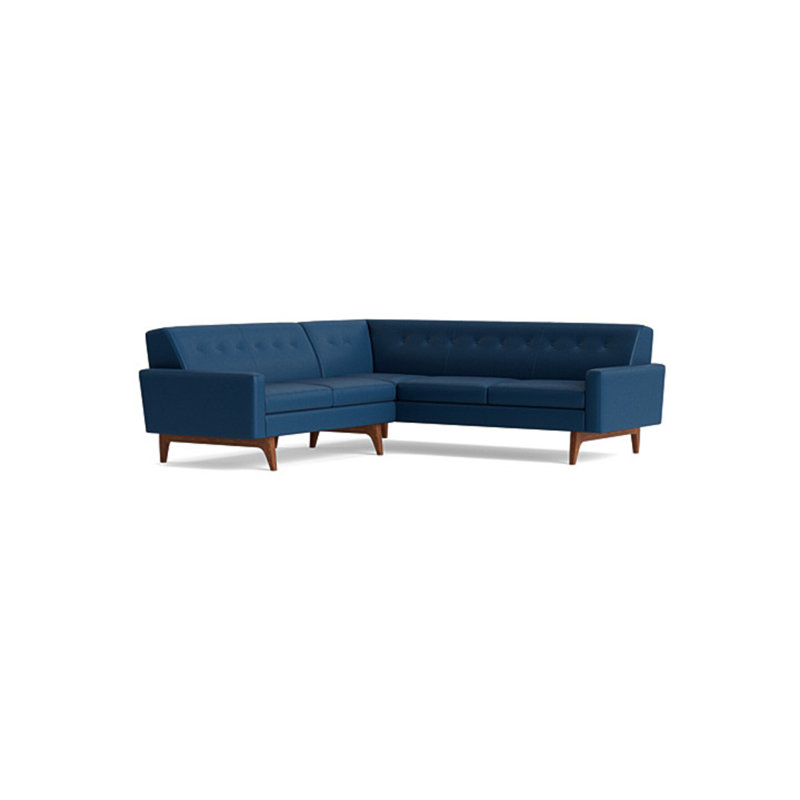 Tyler Sectional, Right Hand Facing, Leather - Deep Blue