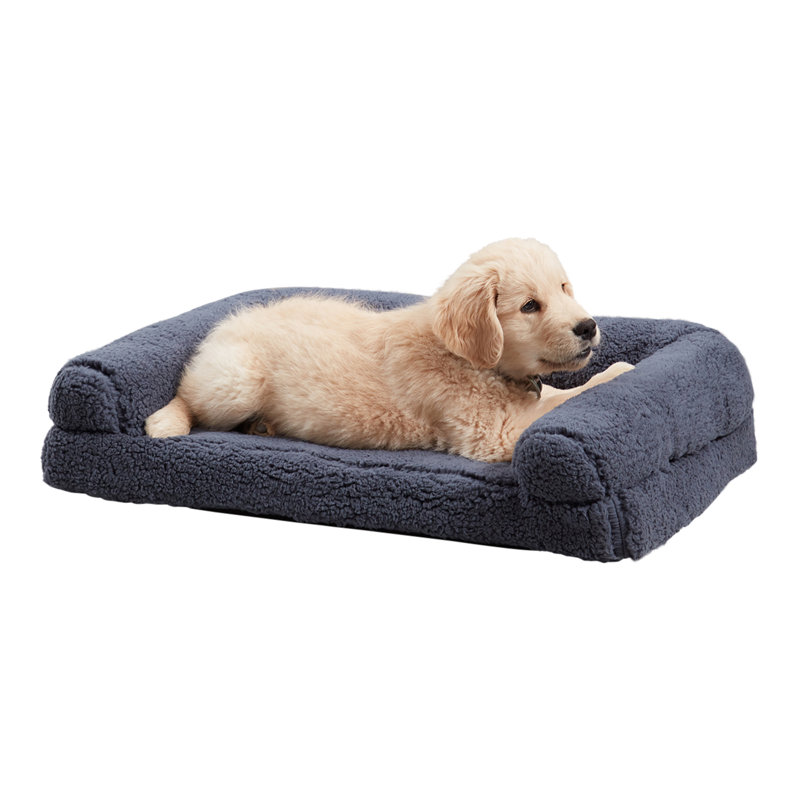 Canapé-lit Millie Sherpa, Moyen (l 29 po x P 20 po x H 7 po), Acier bleu
