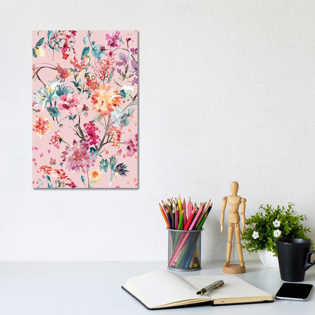 Rococo Flowers Bouquet Mauve by Ninola Design - Gallery-Wrapped Canvas Giclée on Canvas