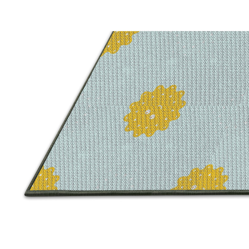 Bleu Tapis décoratif East Village, Rectangle 2 pi x 4 pi