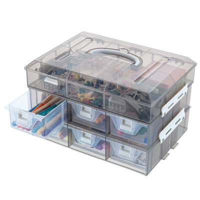 Arts and Crafts Transparent Gray Storage 1 Tray