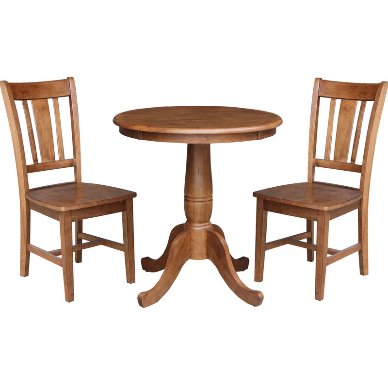 Goldina 2 - Person Solid Wood Dining Set, Distressed Oak