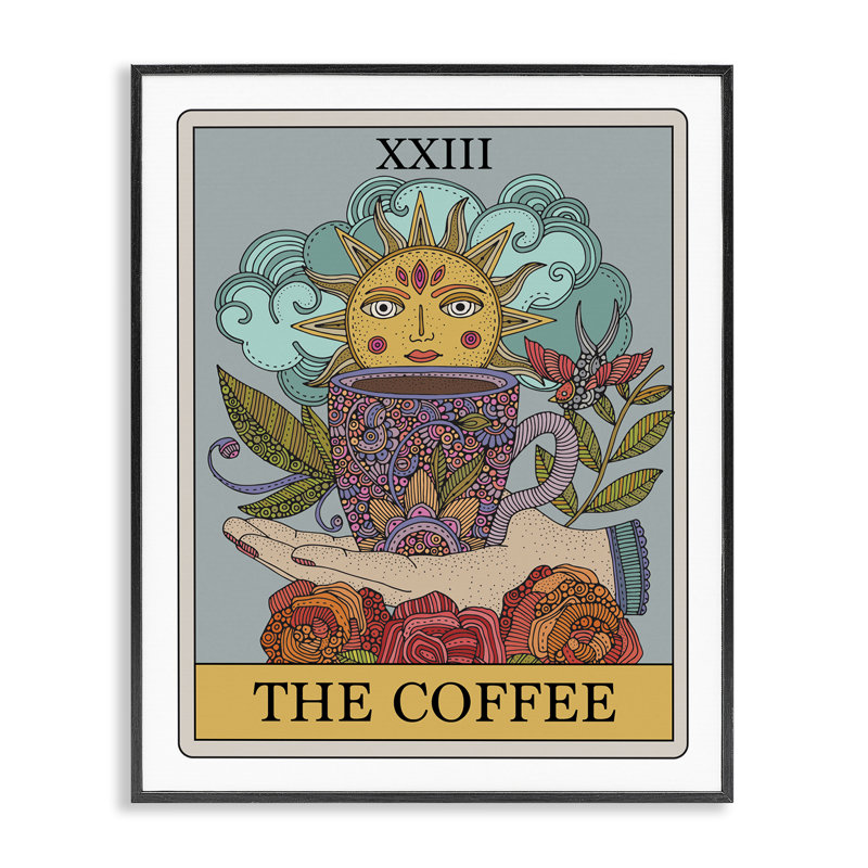 «The Coffee Tarot Art» par Valentina Harper, H 30 po x l 24 po, Giclée encadrée noir minuit